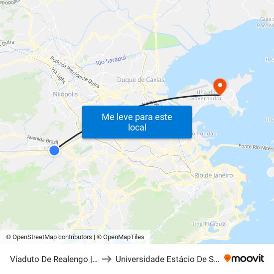 Viaduto De Realengo | Estação Supervia to Universidade Estácio De Sá Ilha Do Governador map