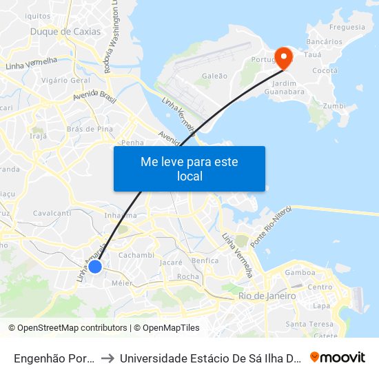 Engenhão Portão Sul to Universidade Estácio De Sá Ilha Do Governador map