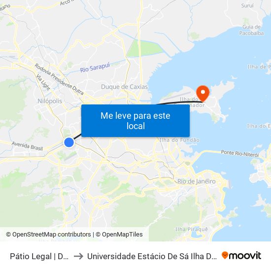 Pátio Legal | Deodoro to Universidade Estácio De Sá Ilha Do Governador map