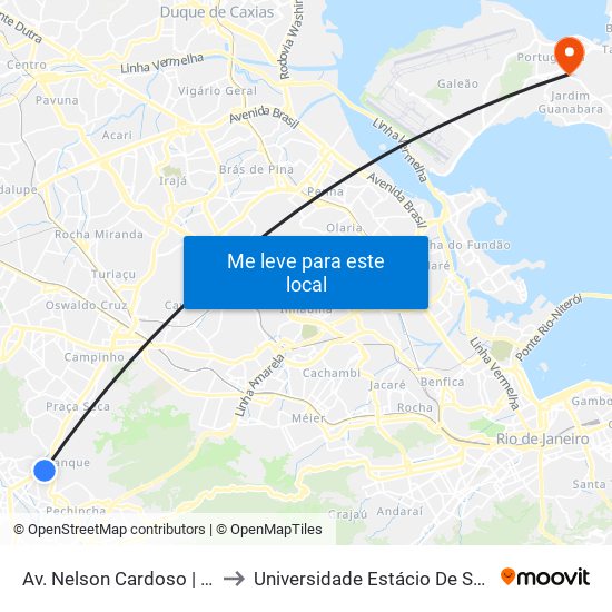 Av. Nelson Cardoso | Rua Lívio Barreto to Universidade Estácio De Sá Ilha Do Governador map