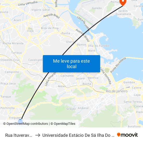 Rua Ituverava, 357 to Universidade Estácio De Sá Ilha Do Governador map