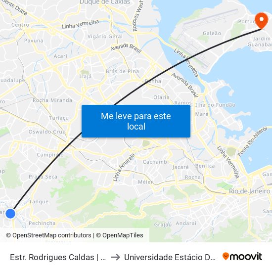 Estr. Rodrigues Caldas | Shopping Taquara Plaza to Universidade Estácio De Sá Ilha Do Governador map
