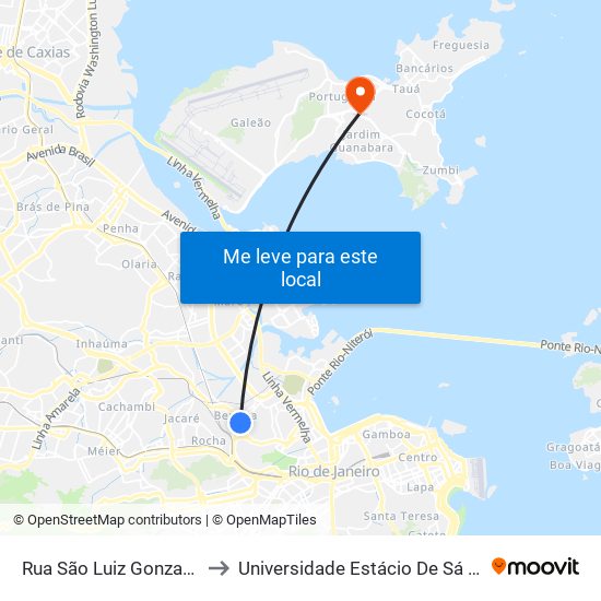 Rua São Luiz Gonzaga, 2066-2122 to Universidade Estácio De Sá Ilha Do Governador map