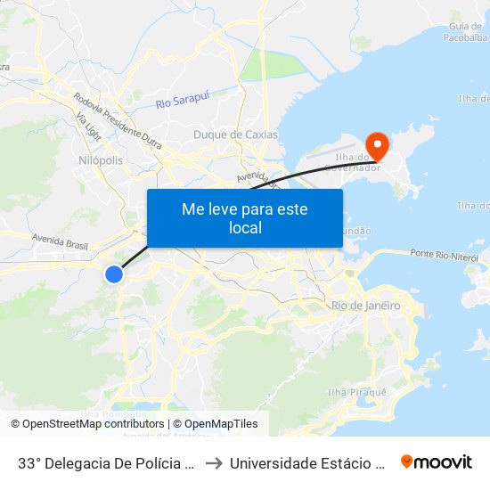 33° Delegacia De Polícia / Parque Shopping Sulacap to Universidade Estácio De Sá Ilha Do Governador map
