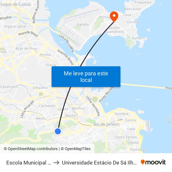 Escola Municipal Noel Rosa to Universidade Estácio De Sá Ilha Do Governador map