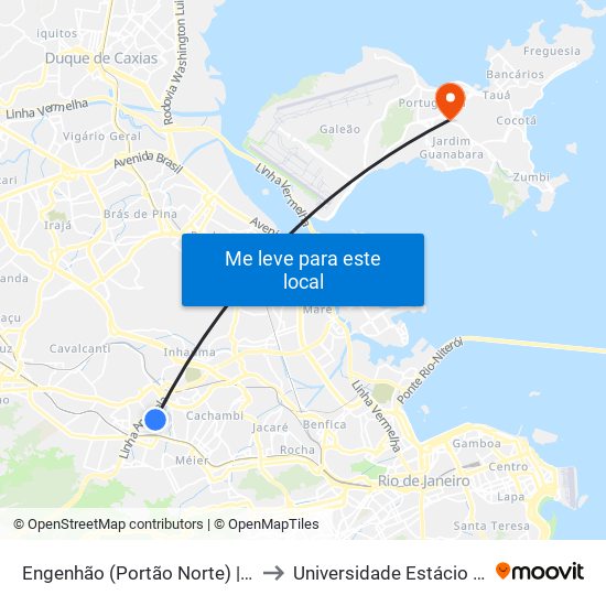 Engenhão (Portão Norte) | Fundos Da Garagem Transurb to Universidade Estácio De Sá Ilha Do Governador map