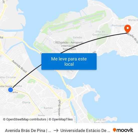 Avenida Brás De Pina | Guanabara Da Penha to Universidade Estácio De Sá Ilha Do Governador map