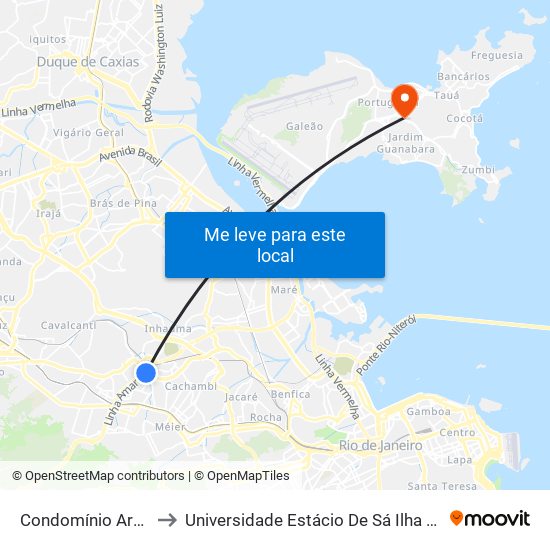 Condomínio Arena Park to Universidade Estácio De Sá Ilha Do Governador map