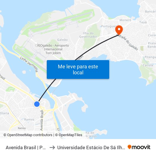 Avenida Brasil | Passarela 12 to Universidade Estácio De Sá Ilha Do Governador map