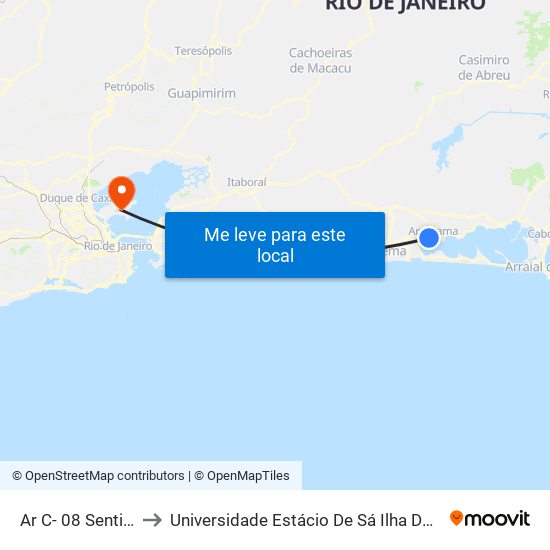 Ar C- 08 Sentido Ida to Universidade Estácio De Sá Ilha Do Governador map