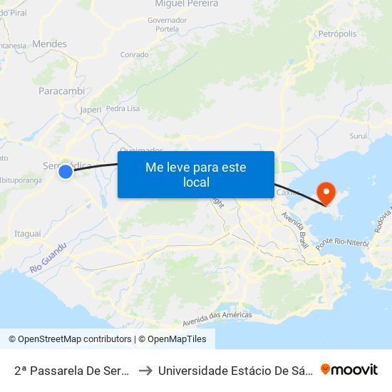 2ª Passarela De Seropédica (Rua 7) to Universidade Estácio De Sá Ilha Do Governador map