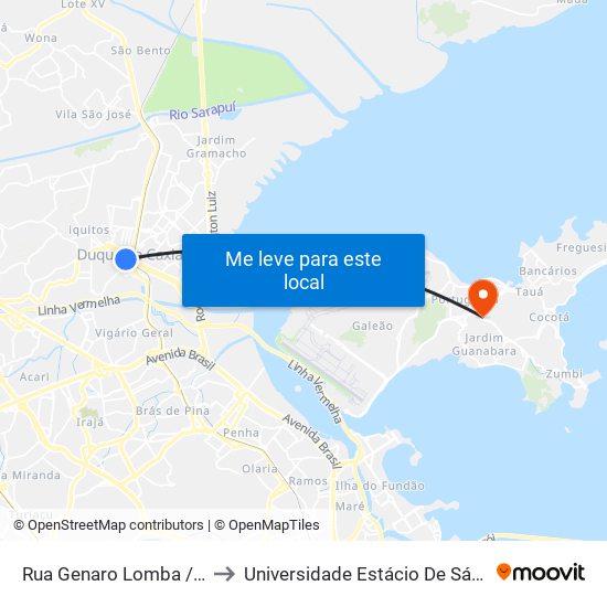 Rua Genaro Lomba / Beleza Natural to Universidade Estácio De Sá Ilha Do Governador map