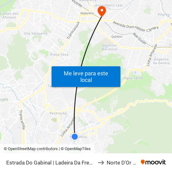 Estrada Do Gabinal | Ladeira Da Freguesia | Mcdonald's to Norte D'Or Hospital map