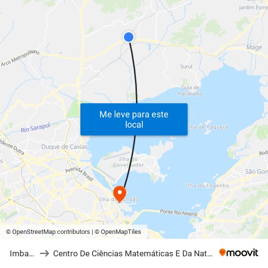 Imbariê to Centro De Ciências Matemáticas E Da Natureza map