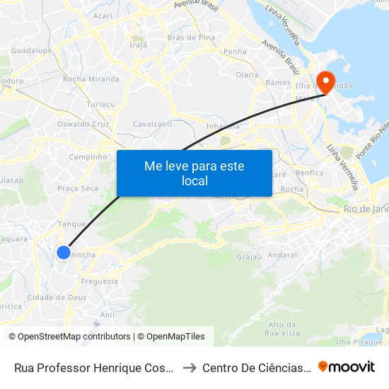Rua Professor Henrique Costa | Prezunic Pechincha (Sentido Mirataia) to Centro De Ciências Matemáticas E Da Natureza map