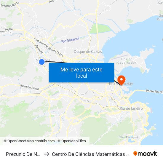 Prezunic De Nilópolis to Centro De Ciências Matemáticas E Da Natureza map