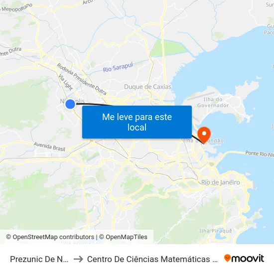 Prezunic De Nilópolis to Centro De Ciências Matemáticas E Da Natureza map