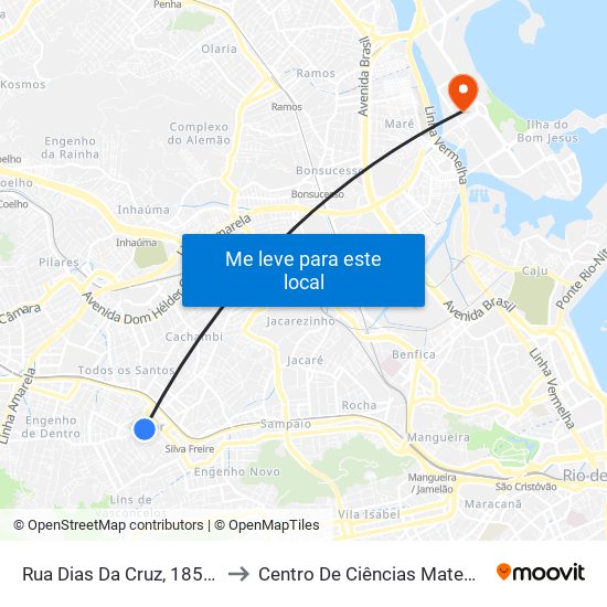 Rua Dias Da Cruz, 185a | Pernambucanas to Centro De Ciências Matemáticas E Da Natureza map