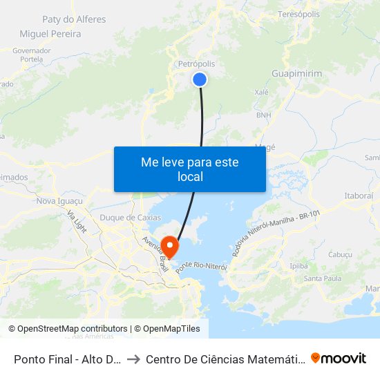Ponto Final - Alto Da Serra (Trel) to Centro De Ciências Matemáticas E Da Natureza map
