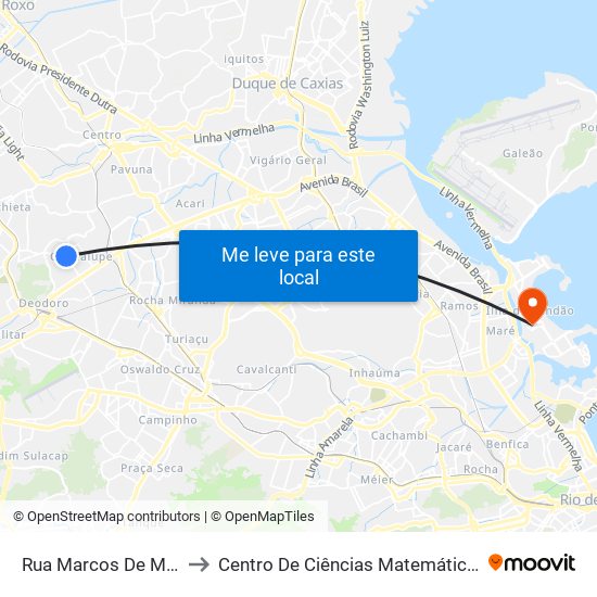 Rua Marcos De Macedo, 795 to Centro De Ciências Matemáticas E Da Natureza map