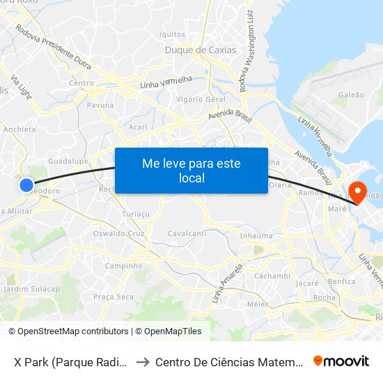 X Park (Parque Radical De Deodoro) to Centro De Ciências Matemáticas E Da Natureza map