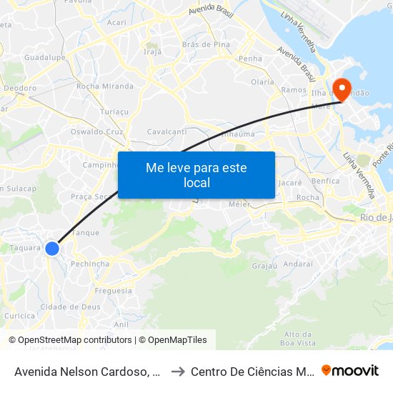 Avenida Nelson Cardoso, 1221 | Escola Barão Da Taquara to Centro De Ciências Matemáticas E Da Natureza map