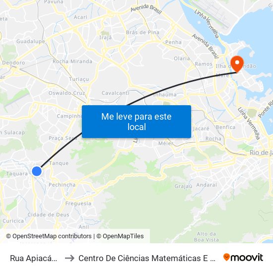 Rua Apiacás, 124 to Centro De Ciências Matemáticas E Da Natureza map