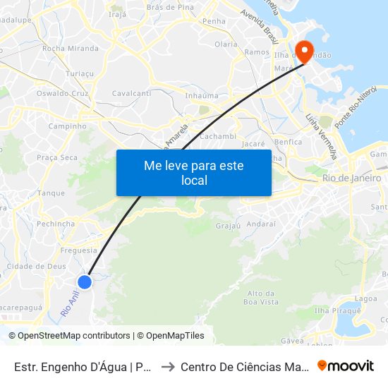 Estr. Engenho D'Água | Parkjacarepaguá (Acesso 2) to Centro De Ciências Matemáticas E Da Natureza map