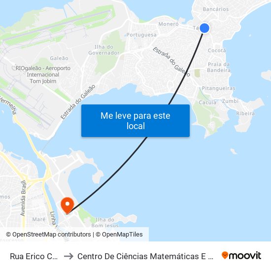 Rua Erico Coelho to Centro De Ciências Matemáticas E Da Natureza map