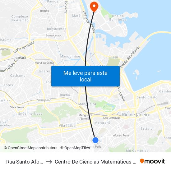 Rua Santo Afonso, 44 to Centro De Ciências Matemáticas E Da Natureza map