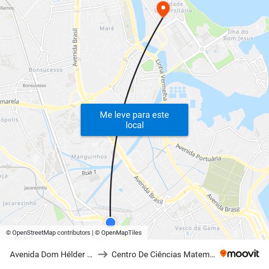 Avenida Dom Hélder Câmara, 186-312 to Centro De Ciências Matemáticas E Da Natureza map