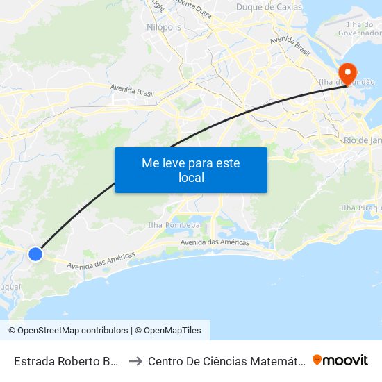 Estrada Roberto Burle Marx, 550 to Centro De Ciências Matemáticas E Da Natureza map