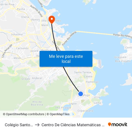 Colégio Santo Inácio to Centro De Ciências Matemáticas E Da Natureza map