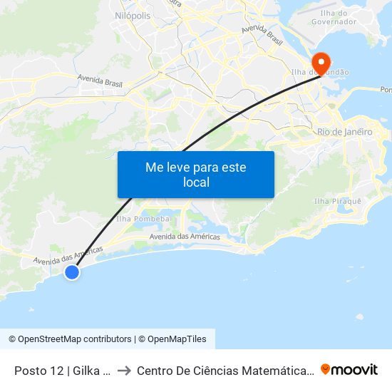 Posto 12 | Gilka Machado to Centro De Ciências Matemáticas E Da Natureza map