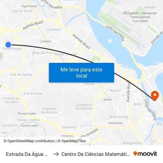 Estrada Da Água Grande, 1020 to Centro De Ciências Matemáticas E Da Natureza map