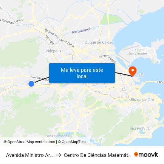 Avenida Ministro Ary Franco, 227 to Centro De Ciências Matemáticas E Da Natureza map