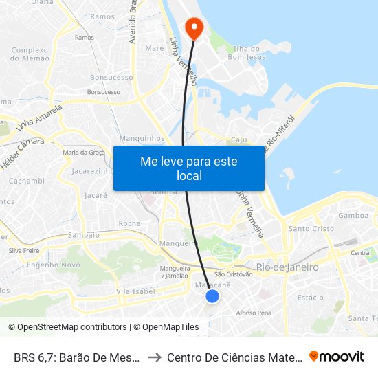 BRS 6,7: Barão De Mesquita (Colégio Militar) to Centro De Ciências Matemáticas E Da Natureza map