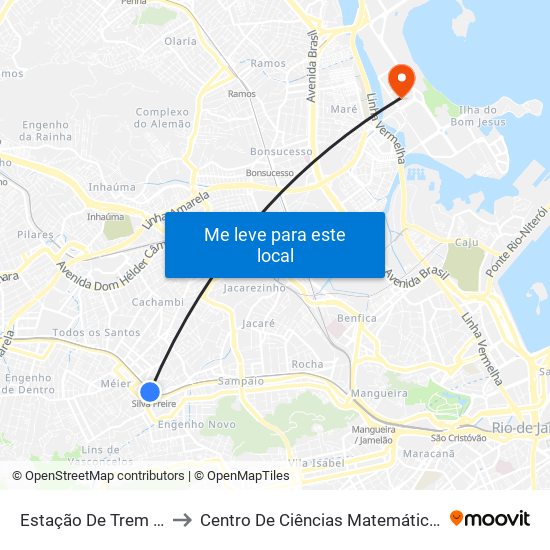 Estação De Trem Silva Freire to Centro De Ciências Matemáticas E Da Natureza map