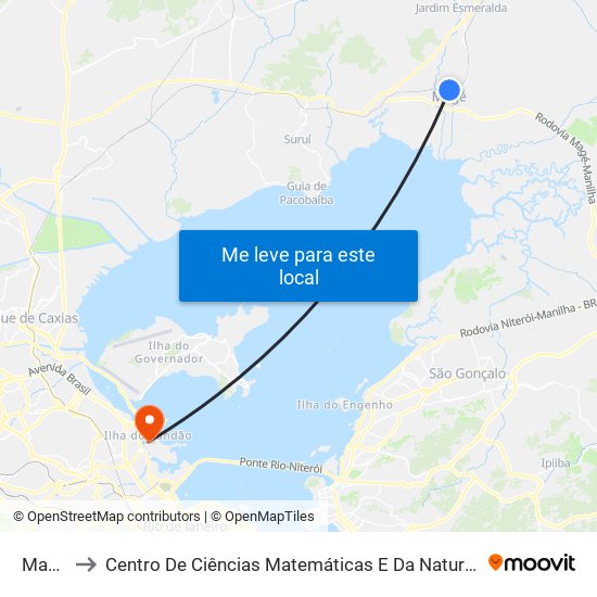 Magé to Centro De Ciências Matemáticas E Da Natureza map