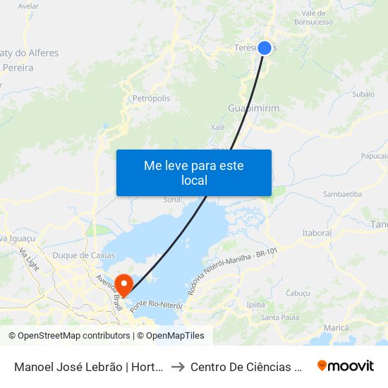 Manoel José Lebrão | Horti-Fruit Ermitage (Sentido Centro) to Centro De Ciências Matemáticas E Da Natureza map