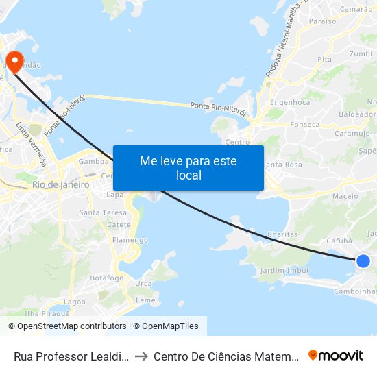 Rua Professor Lealdino Alcantara 42 to Centro De Ciências Matemáticas E Da Natureza map