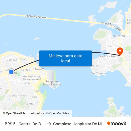 BRS 5 - Central Do Brasil to Complexo Hospitalar De Niterói map