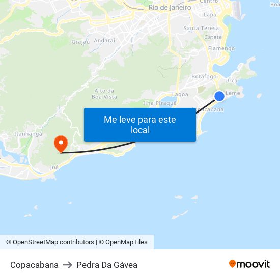 Copacabana to Pedra Da Gávea map
