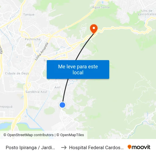 Posto Ipiranga / Jardim Clarice to Hospital Federal Cardoso Fontes map