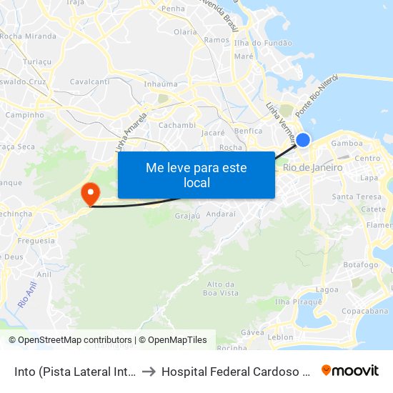 Into (Pista Lateral Interna) to Hospital Federal Cardoso Fontes map