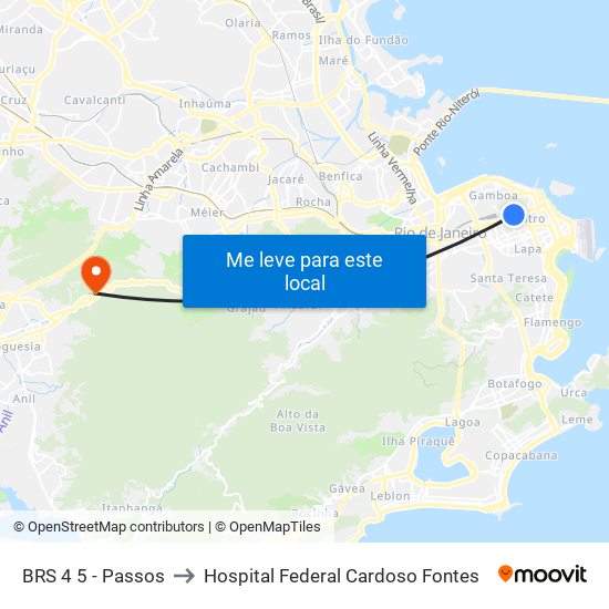 BRS 4 5 - Passos to Hospital Federal Cardoso Fontes map