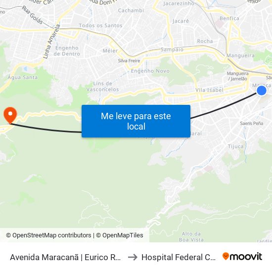Avenida Maracanã | Eurico Rabêlo (Pista Central) to Hospital Federal Cardoso Fontes map