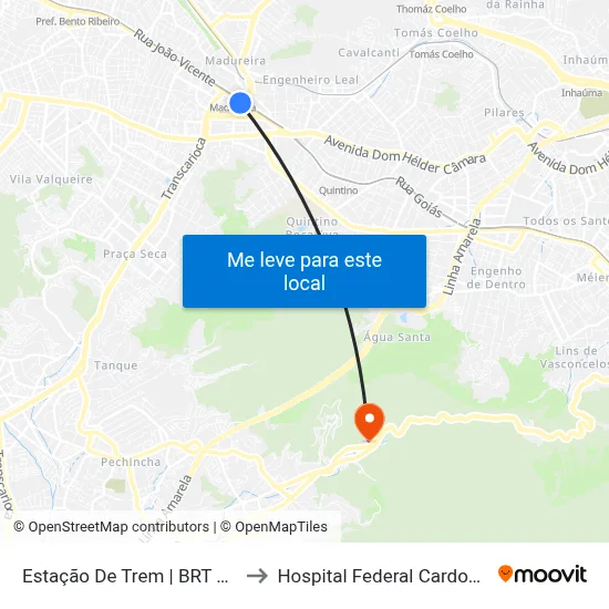Estação De Trem | BRT Madureira to Hospital Federal Cardoso Fontes map