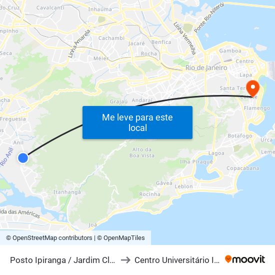 Posto Ipiranga / Jardim Clarice to Centro Universitário Ibmr map