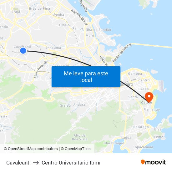 Cavalcanti to Centro Universitário Ibmr map